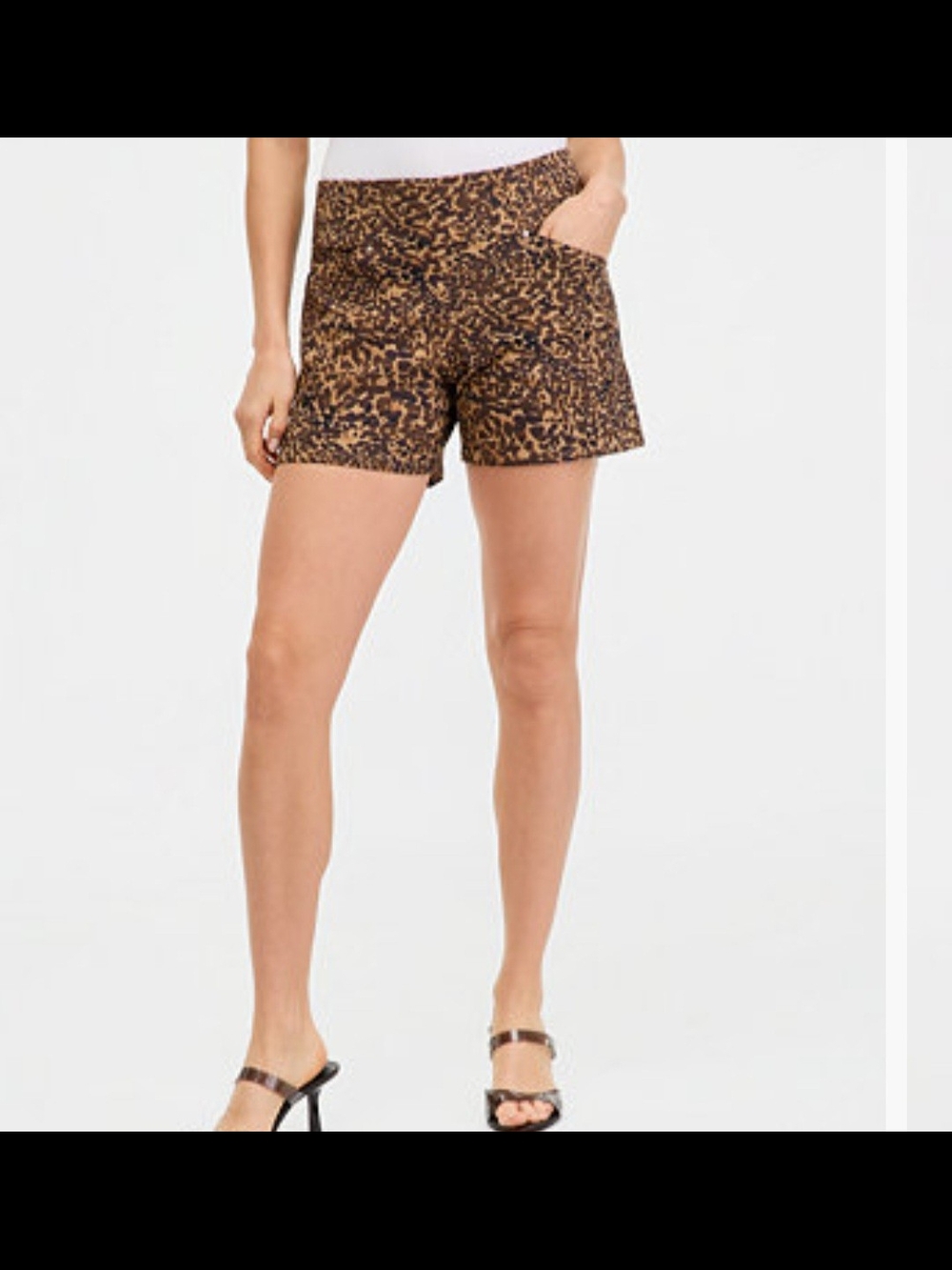 INC International Concepts Leopard-Print Pull-On Shorts in Brown and Black